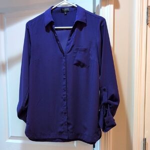 Purple Button-Up Blouse